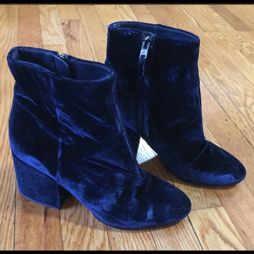 Sam Edleman Taye Ankle Booties - Blue Velvet